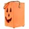 8&#x22; Large Orange Wood Jack-O-Lantern Halloween Candle Lantern